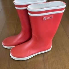 AIGLE エーグル長靴 レインブーツ キッズ　レッド　34(2...