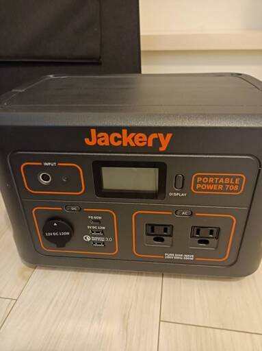 ほぼ未使用】ジャクリ ポータブル電源708 & ソーラーパネル100W