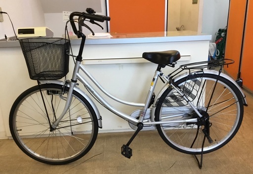 特選＜新品同様＞ママチャリ 24インチ・自転車・シルバー○LEDライト ...