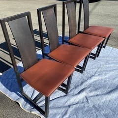 【ネット決済】ダイニング椅子4脚セット茶色！