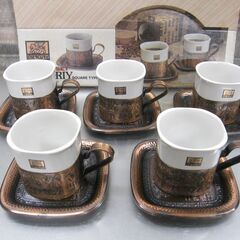 レトロな銅を使用したマーキュリーコーヒーカップ５客セット 