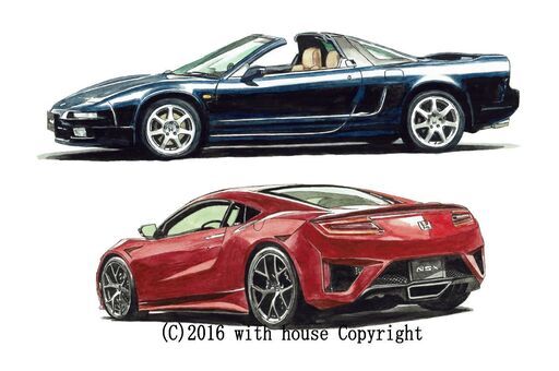 NC-246 ホンダNSX 限定版画 直筆サイン有 額装済 作家 平右ヱ門