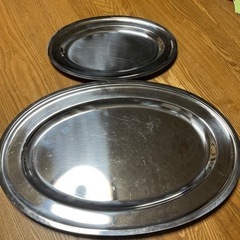 ステンレス製楕円形オードブル皿(小)35cm(大)51cm