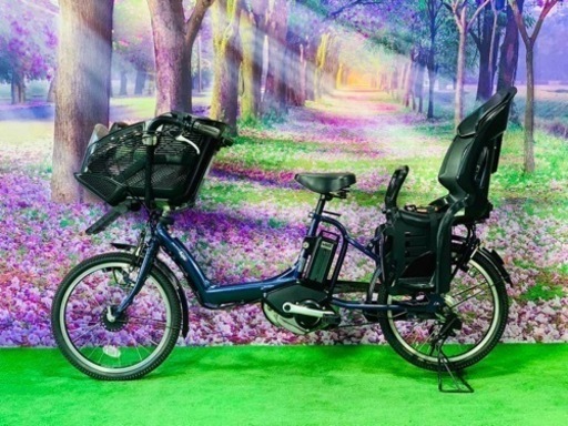 ❷ 0091子供乗せ電動自転車ヤマハ3人乗り新品20インチ良好バッテリー