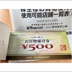 ヤマダ電機株主優待3,000円分