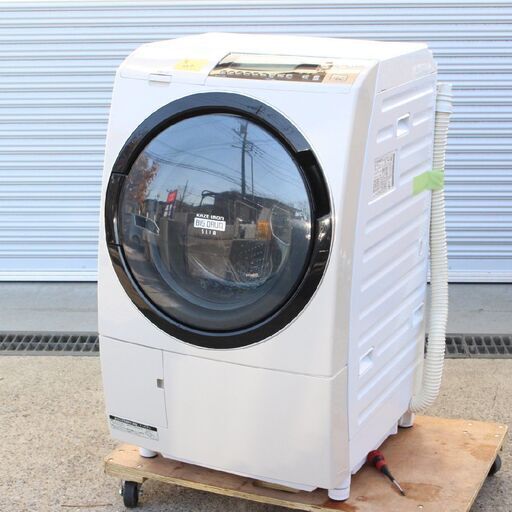 T594) 日立 ドラム式洗濯乾燥機 BD-S8700L 左開き 2015年製 洗濯10kg 乾燥6kg 風アイロン ピュアホワイト HITACHI 洗濯機 10.0kg ドラム式