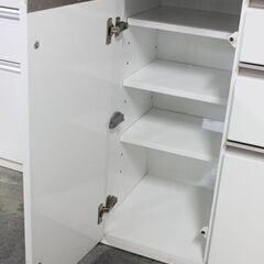 シギヤマ キッチンボード レンジ台 幅120 下段全ソフトクローズ モイス ホワイト サンモア 食器棚 中古家具 店頭引取歓迎 R6713)