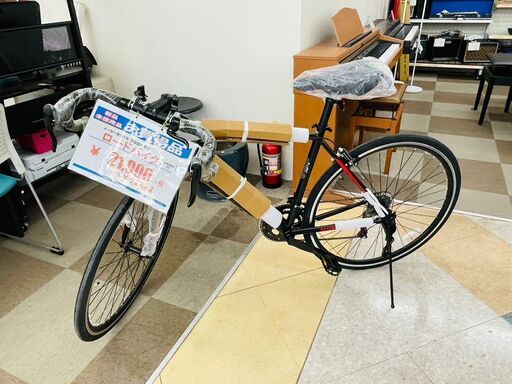 1年保証!!未使用!! 21Technology(21テクノロジー) ロードバイク シマノ製14変速ギア ブラック×レッド