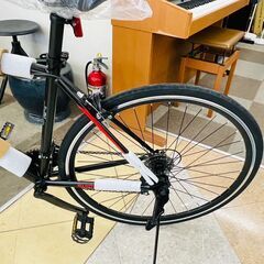 🚴1年保証!!未使用!! 21Technology(21テクノロジー) ロードバイク シマノ製14変速ギア ブラック×レッド🚴  
