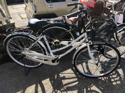 【リサイクルサービス八光　田上店】シルバー＆ブラック　26インチ自転車 リサイクルサービス八光 田上店】シルバー＆ブラック 26インチ自転車