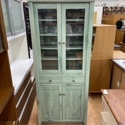 【トレファク摂津店】カントリー調食器棚グリーン入荷致しました！