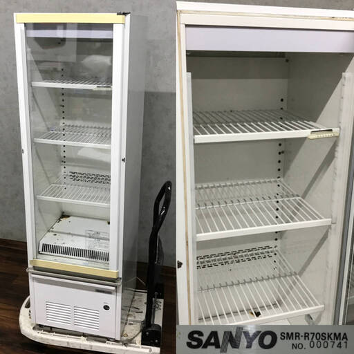 pa2/85　SANYO　サンヨー　冷蔵ショーケース　SMR-R70SKMA　100Ｖ　有効内容積136L　中古　動作品　三洋電機　業務用