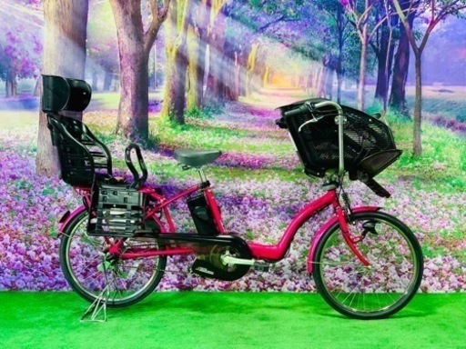 ❷ 4640子供乗せ電動自転車パナソニック3人乗り新品20インチ良好バッテリー
