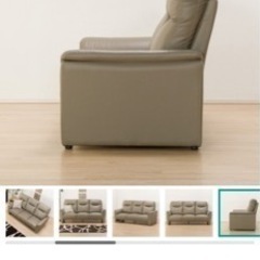 本革3人がけソファ