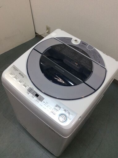 YJT5914【SHARP/シャープ 8.0㎏洗濯機】美品 2018年製 ES-GV8B 家電 洗濯 簡易乾燥付