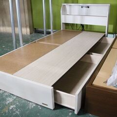 FRANCEBED/フランスベッド 未使用マットレス/フレームセット シングルサイズ 引き出し ホワイト 中古家具 店頭引取歓迎 R6278)