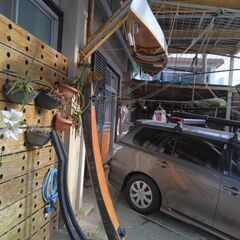 アウトリガー付き　木製カヤック