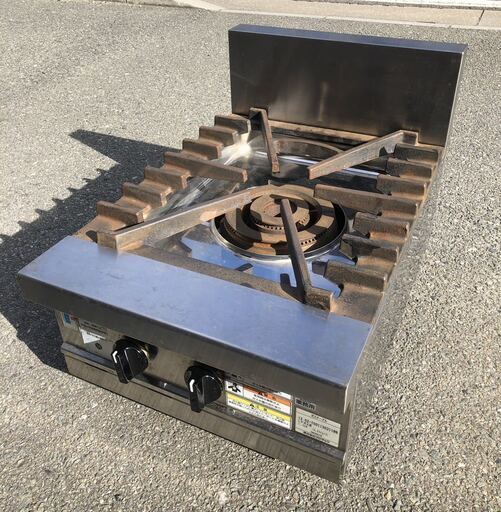 ■中古品 フジマック 1口コンロ LPガスコンロ 2013年 2バーナー 400ｘ600ｘ260（420）ｍｍ 動作問題なし ガステーブル■