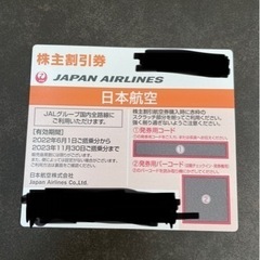 【ネット決済・配送可】JAL株主優待券