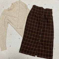 レディース冬服　ニット＋タイトスカート