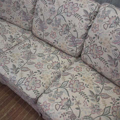 ss4451　マルニ　3人掛け　ソファー　カバーリング　ベージュ　花柄　maruni　肘掛け付　クッション付き　3P　ソファ　薄茶　布張り　アンティーク調　ヨーロピアン　インテリア