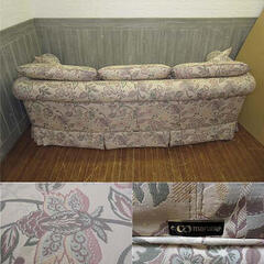 ss4451　マルニ　3人掛け　ソファー　カバーリング　ベージュ　花柄　maruni　肘掛け付　クッション付き　3P　ソファ　薄茶　布張り　アンティーク調　ヨーロピアン　インテリア
