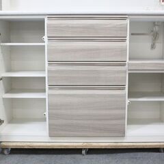 ニトリ/NITORI キッチンボード 幅1400 ハイカウンター ソフトクローズ プラウド140KB ナチュラル 2019年製 中古家具 店頭引取歓迎 R6756)