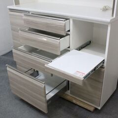 ニトリ/NITORI キッチンボード 幅1400 ハイカウンター ソフトクローズ プラウド140KB ナチュラル 2019年製 中古家具 店頭引取歓迎 R6756)