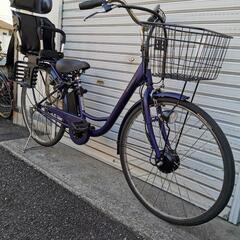 ☆前後タイヤ新古品☆ 26インチ 子乗せ付電動アシスト自転車 防犯登録 