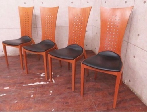 イタリア製　最高級　本革ハイバック　ダイニングセット イタリア製 最高級 本革ハイバック ダイニングセット