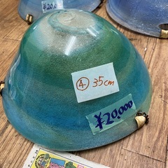 うるま市宮里】琉球ガラス 吊り下げライト用のカバー【緑色】1個15,000円