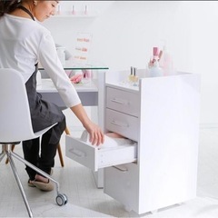 新品✴︎ ネイル ワゴン チェスト 収納 引き出し サイドワゴン サイドチェスト サイドラック 収納チェスト キャビネット キャスター付き おしゃれ デスク用ワゴン 