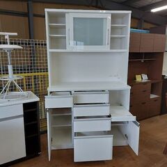 【愛品倶楽部柏店】　ニトリ　クリスナ１２０ＫＢ　２枚スライド扉キッチンボード　白