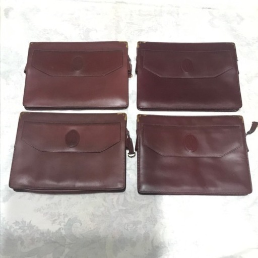 正規品 カルティエ マストライン セカンド クラッチバッグ ボルドー 4点セット アウター良好
