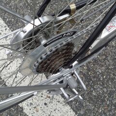 CHACLE 26インチ 6速 ノーパンクタイヤ 軽快車 黒銀 (166)