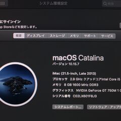 iMac（21.5-inch,Lare 2013）2.9GHz Intel Core i5〈ME087J/A〉⑤