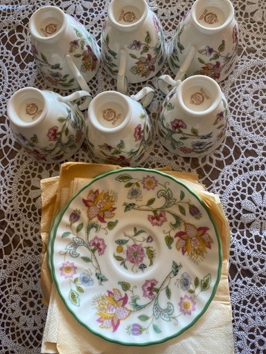 英国製Minton,Haddon Hall,6人テイーセット