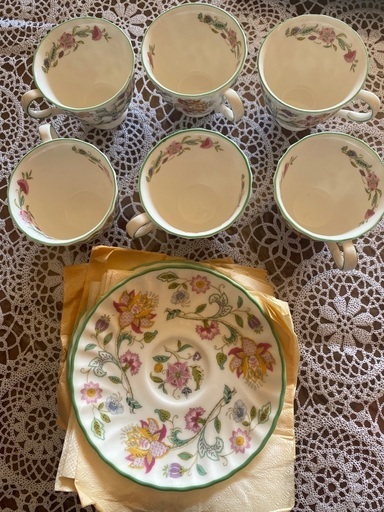 英国製Minton,Haddon Hall,6人テイーセット - コーヒー、ティー 