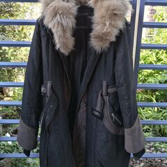 毛皮襟付き防寒コート