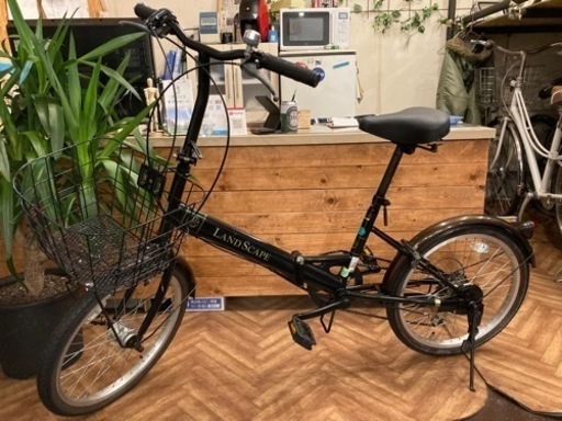 自転車 【LEDオートライト】6段変速 20インチ折りたたみ自転車 ブラック