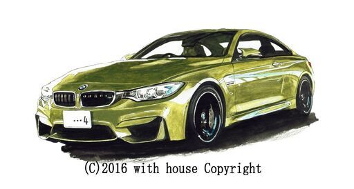 GC-235 BMW M4クーペ 限定版画 直筆サイン有 額装済 作家 平右ヱ門