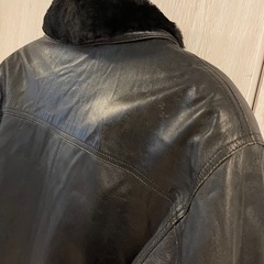 ムートンファー付き　皮ジャン　メンズ