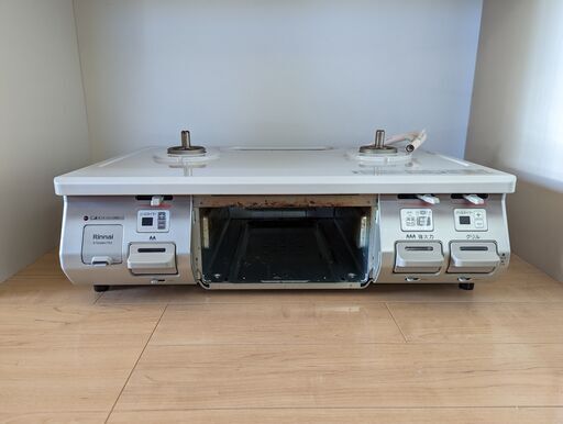 都市ガス　リンナイ　ガステーブル　クリスタルコート　標準幅59cmタイプ　水無し片面焼グリル