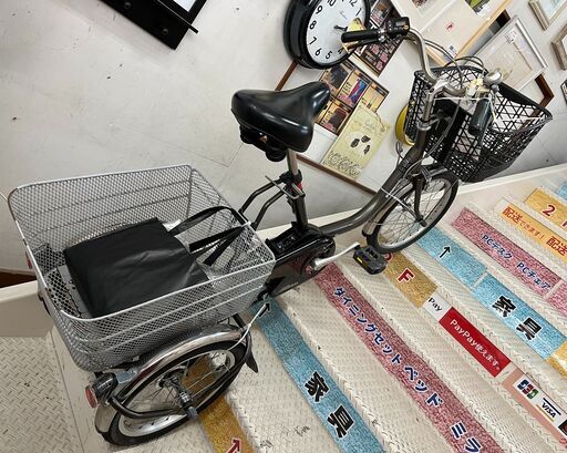Panasonic/パナソニック 電動アシスト三輪車 自転車 18インチ 変速あり ブラック バッテリー・充電器付【ユーズドユーズ名古屋天白店】 J2299
