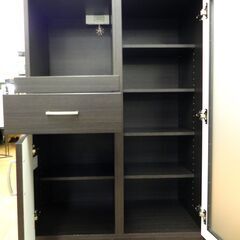 ニトリ ミドルレンジボード ブラウン系 幅80×奥40×高115㎝ 食器棚 キッチン 収納 家具 札幌市 厚別区