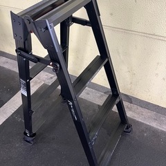 ◆Hasegawa(長谷川工業) 脚軽 4段 ワンタッチバー付き脚立兼はしご BLACK