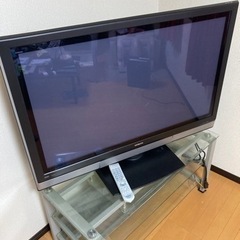 日立プラズマTV 42型＋ガラステーブル台