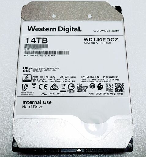 【新品】14TB WD純正 HDD WD140EGZ ハードディスク