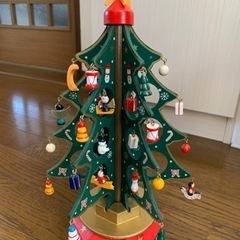 クリスマス木製オーナメントツリー&オルゴール　クリスマスツリー