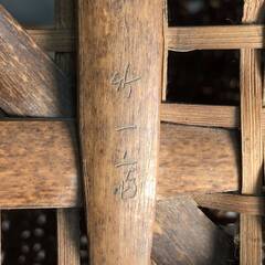 🔷🔶🔷○ut5/58　竹一斎　造　時代網代手付竹籠　竹落とし　花入　花籠　在銘　細密竹編　花生　花器　華道具　竹　一斎　真作保証🔷🔶🔷